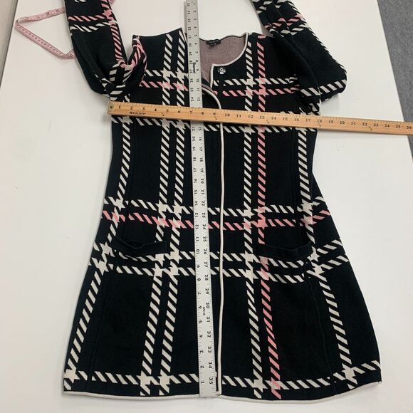 Talbots Plaid Longline Sweater Womens S Small Heavy Knit Snap Button Pockets - Picture 8 of 13
